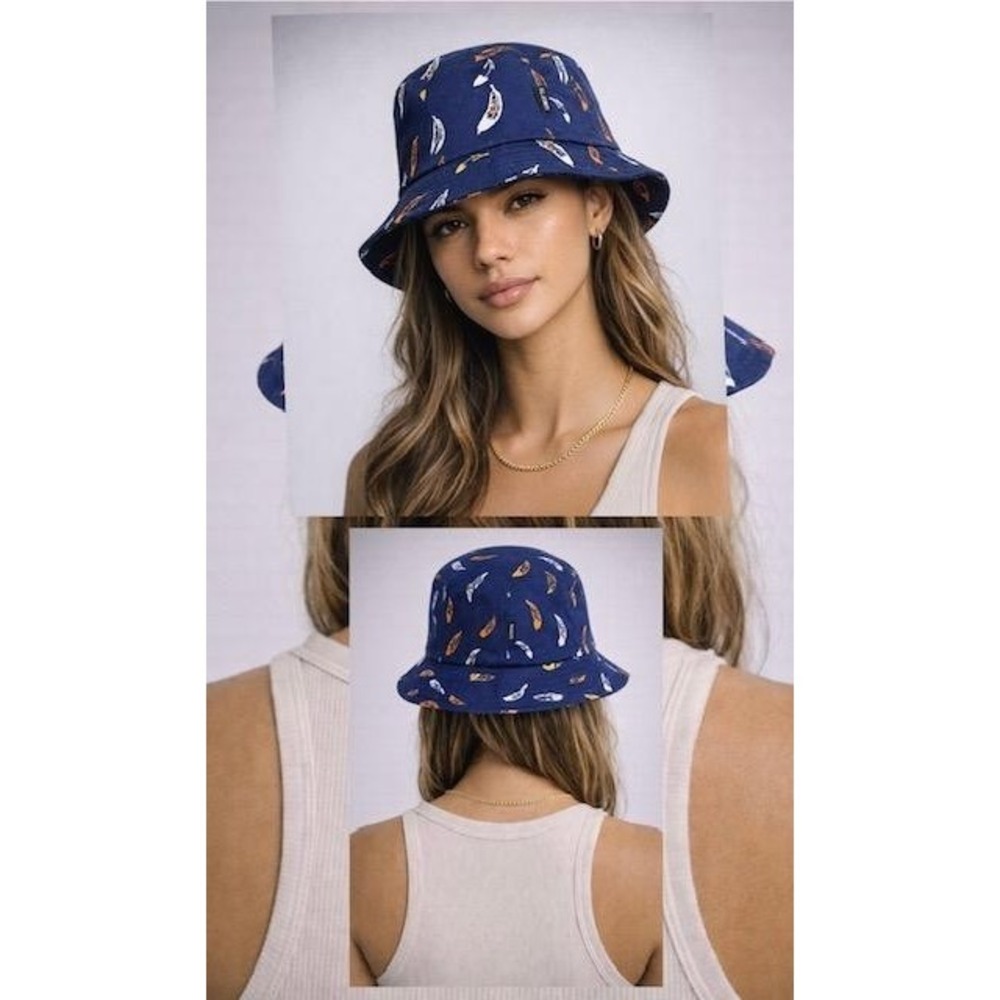 NWT UNDFTD‎ Enemy Feather Print Bucket Hat Tropical Resort Streetwear UNISEX SM